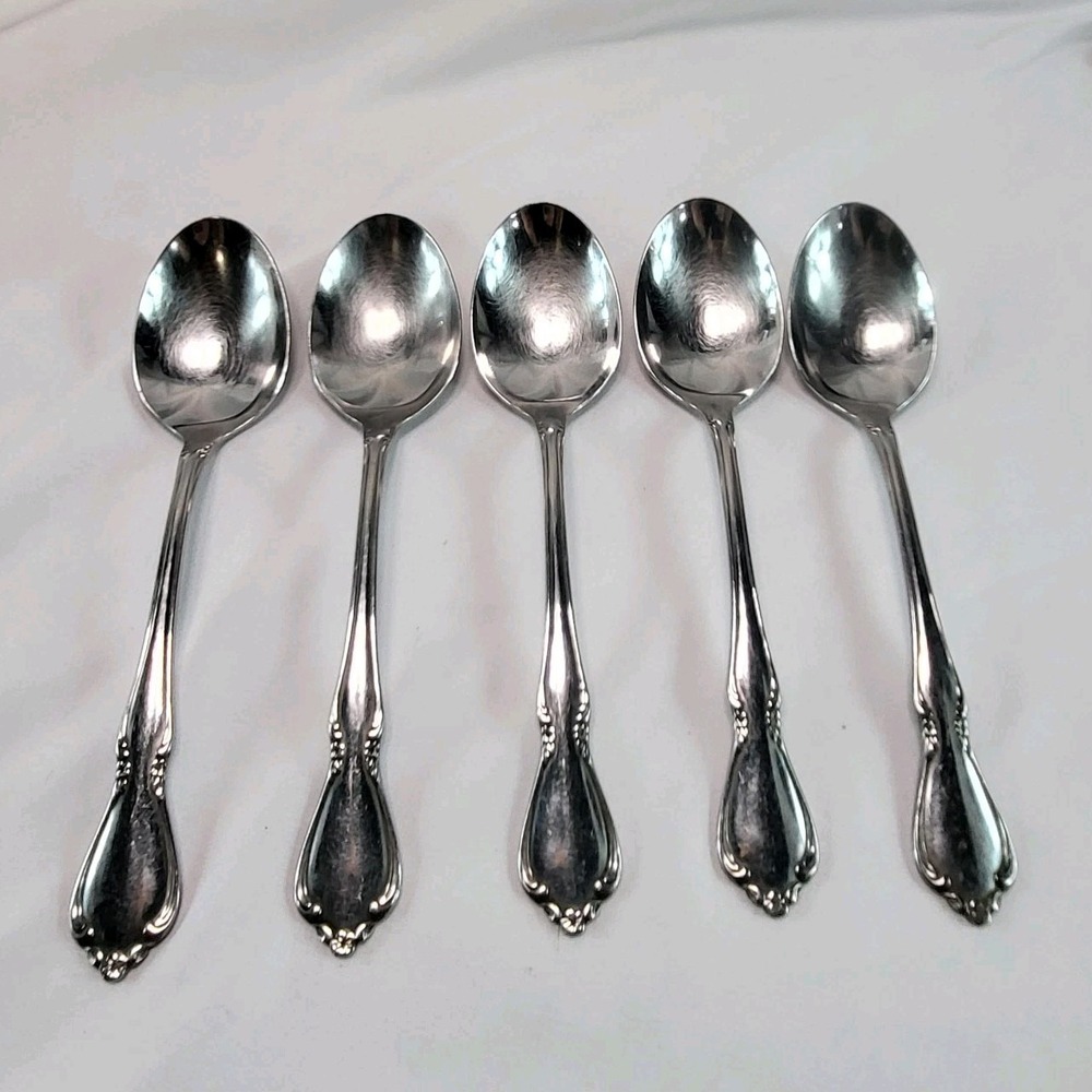 Lot‎ of 5 Teaspoons Oneidacraft Celebrity Stainless Flatware Utensils USA Made